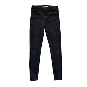 Levis Jeans Women Sz 28‎ Black 720 High Rise Super Skinny Stretch Denim